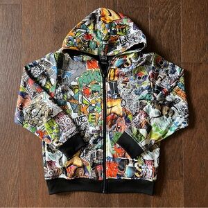 NIKE Vintage Comic Pop Art Skater Grafitti Zip Up hoodie sz L